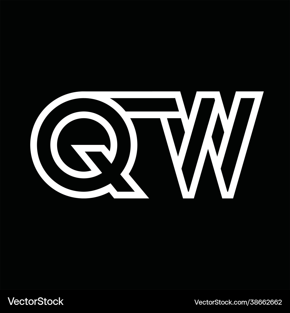 Qw logo monogram with line style negative space Qw logo monogram with line style negative space Vector Image