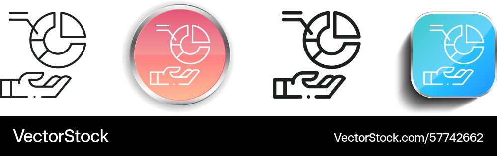 Ratio icon thin linear regular and button style vector image