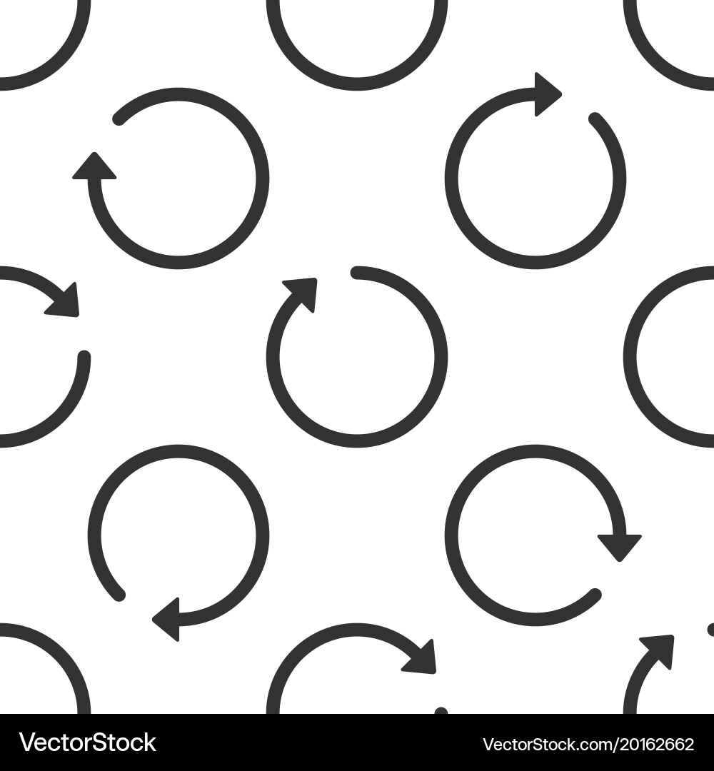 Refresh icon seamless pattern on white background vector image