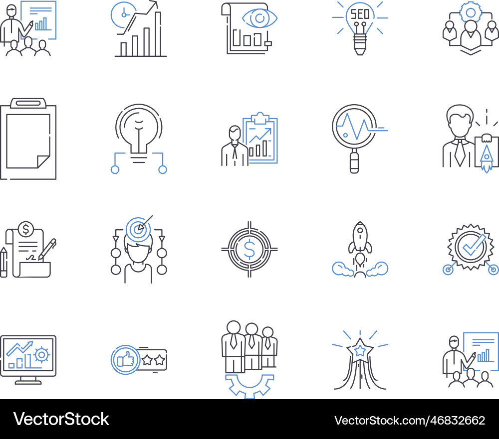 Road mapping line icons collection navigation Vector Image