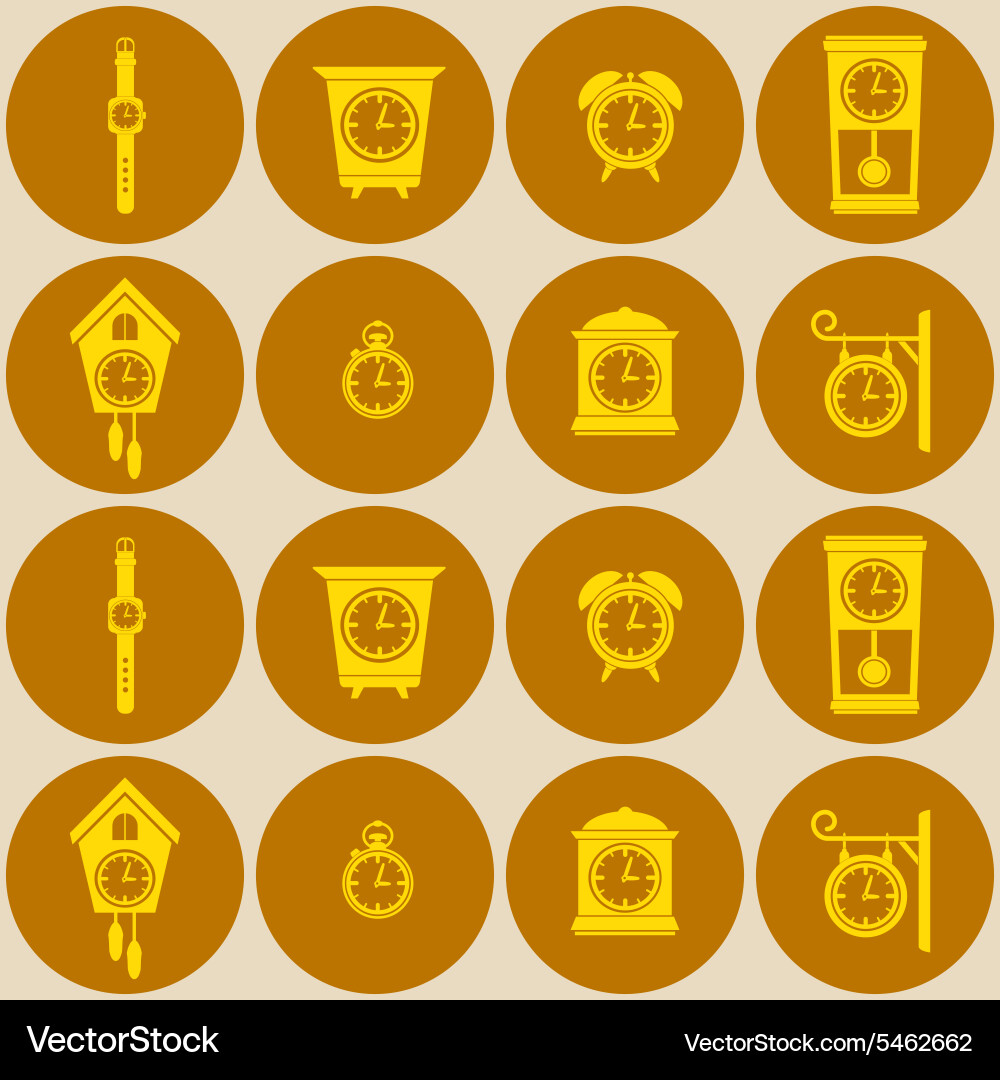 Seamless background with clock vector image