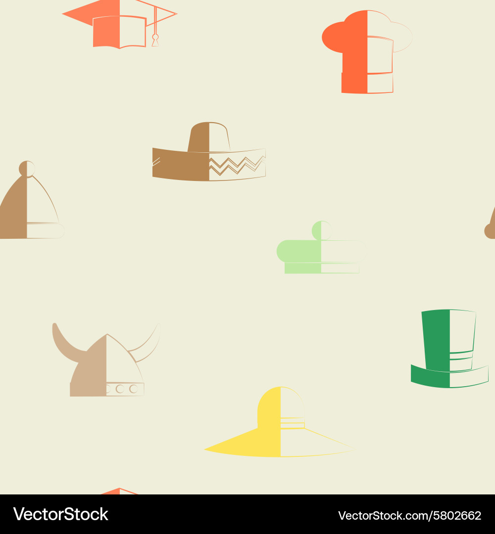 Seamless background with different hats Vector Image