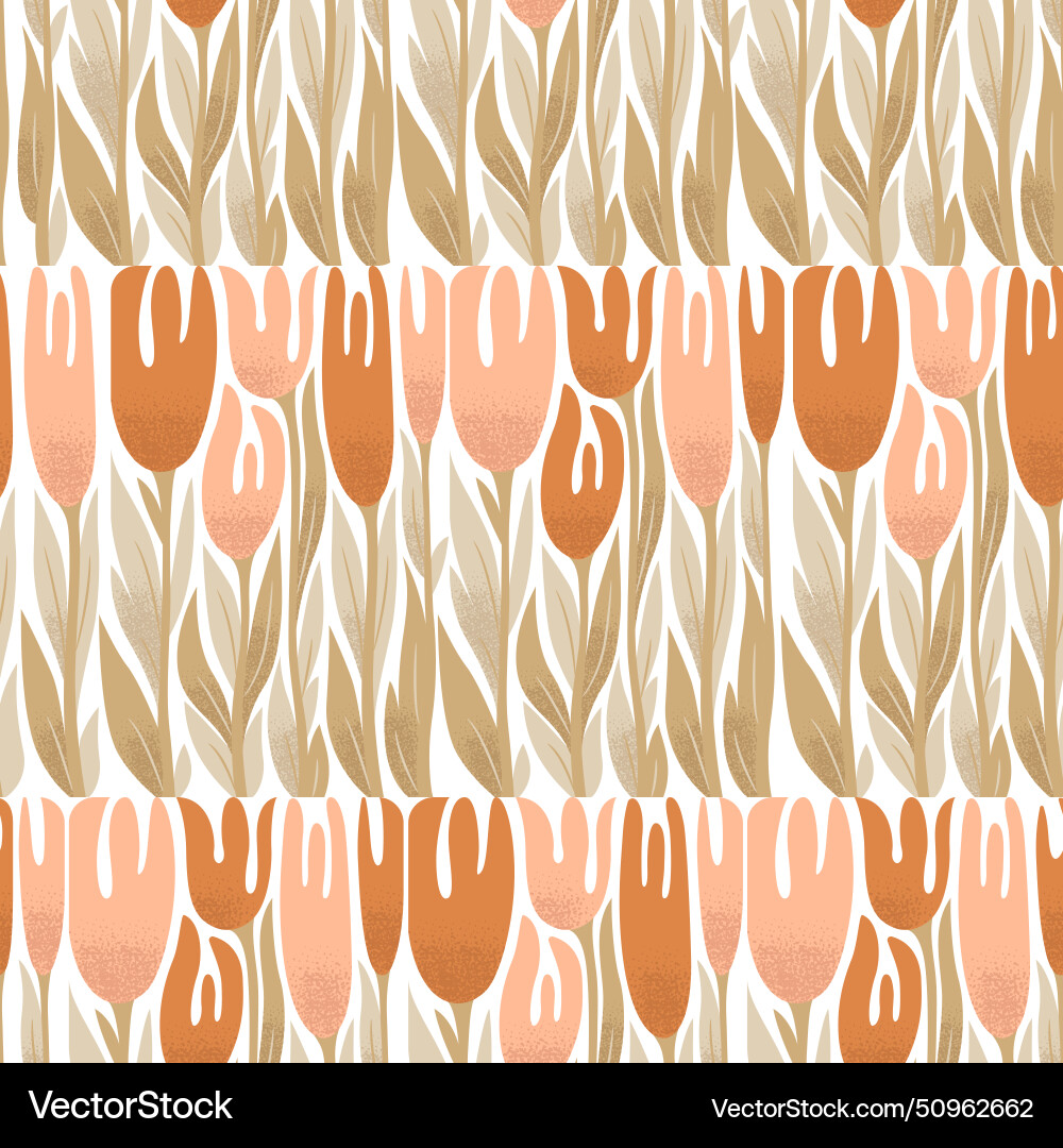 Seamless pattern with abstract textured flowers Vector Image