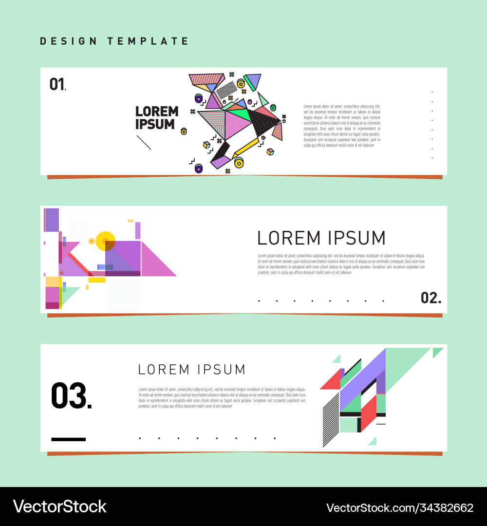 Set abstract banner web design template retro Set abstract banner web design template retro vector image