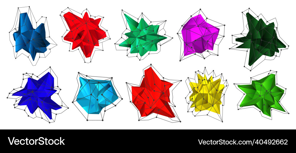 Set of polygonal objects Vector Image