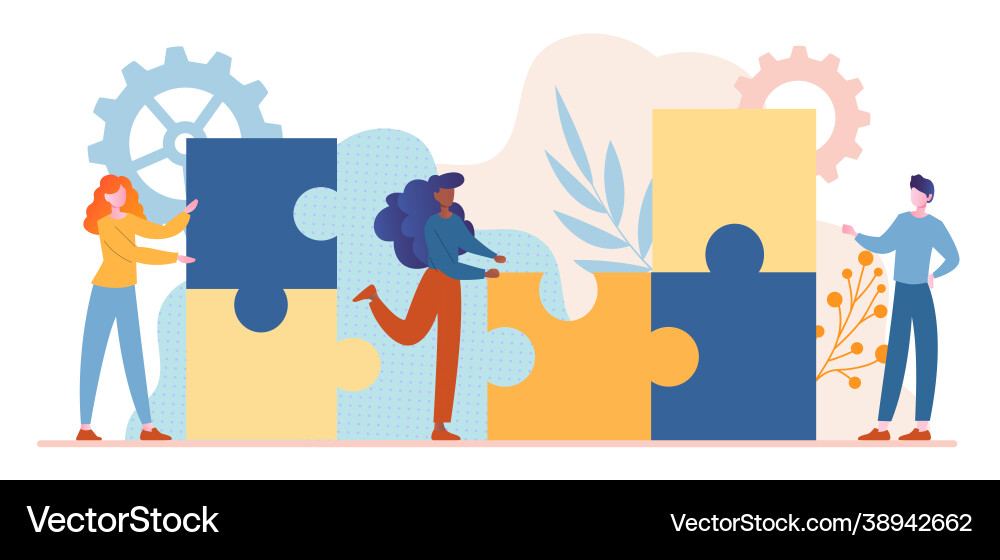 Teamwork Puzzle Connection Vector Image