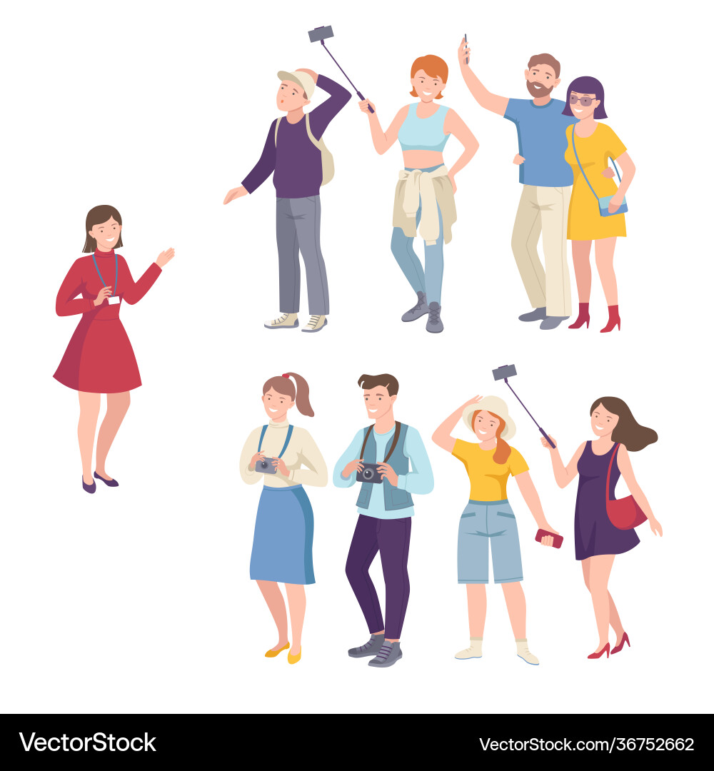 Tourist Characters on Vacation Vector Image