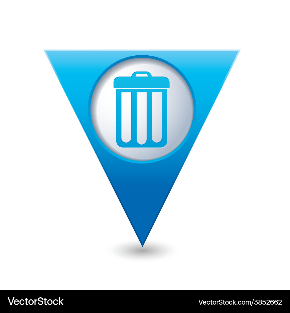 Urn blue triangular map pointer Vector Image