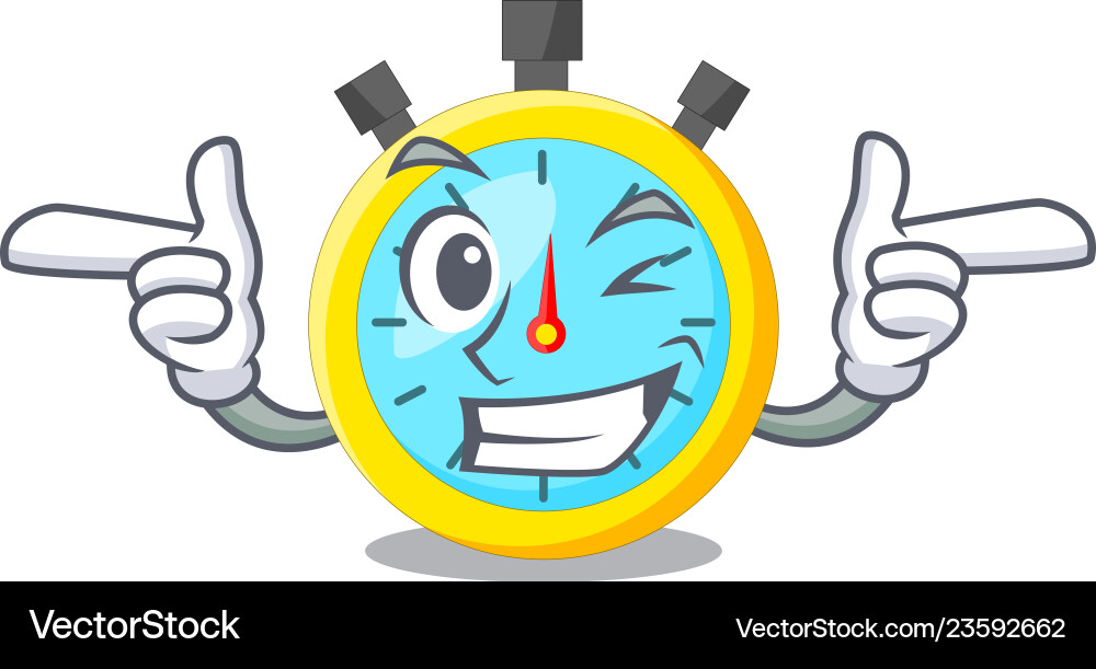 Wink isolated stopwatch with in the character Vector Image