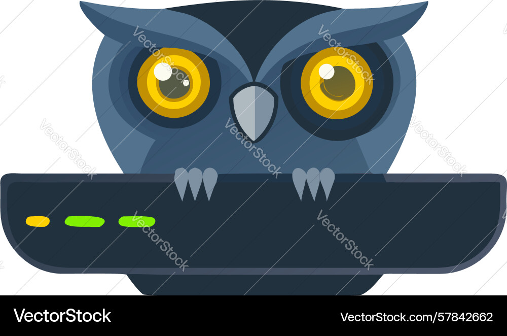 Wise owl router smart network connectivity design Vector Image