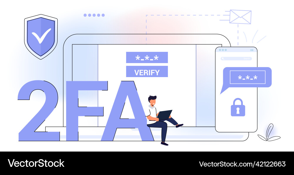 2fa two factor authentication password secure 2fa two factor authentication password secure vector image