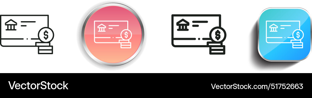 Bankbook icon thin linear regular and button vector image