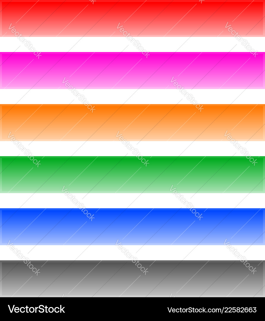 Button banner bar shape design elements in 6 color vector image