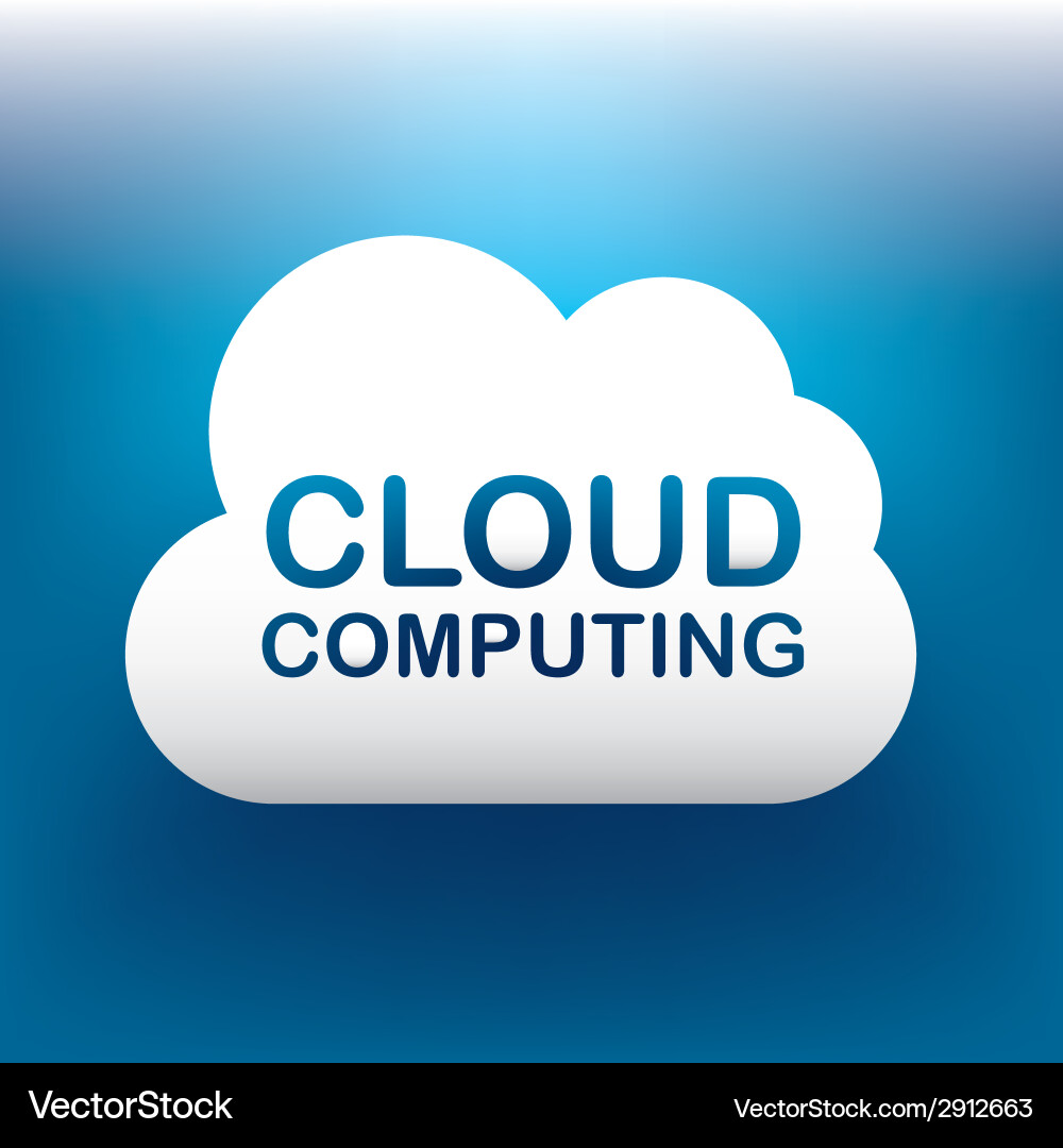 Cloud computing over blue background vector image