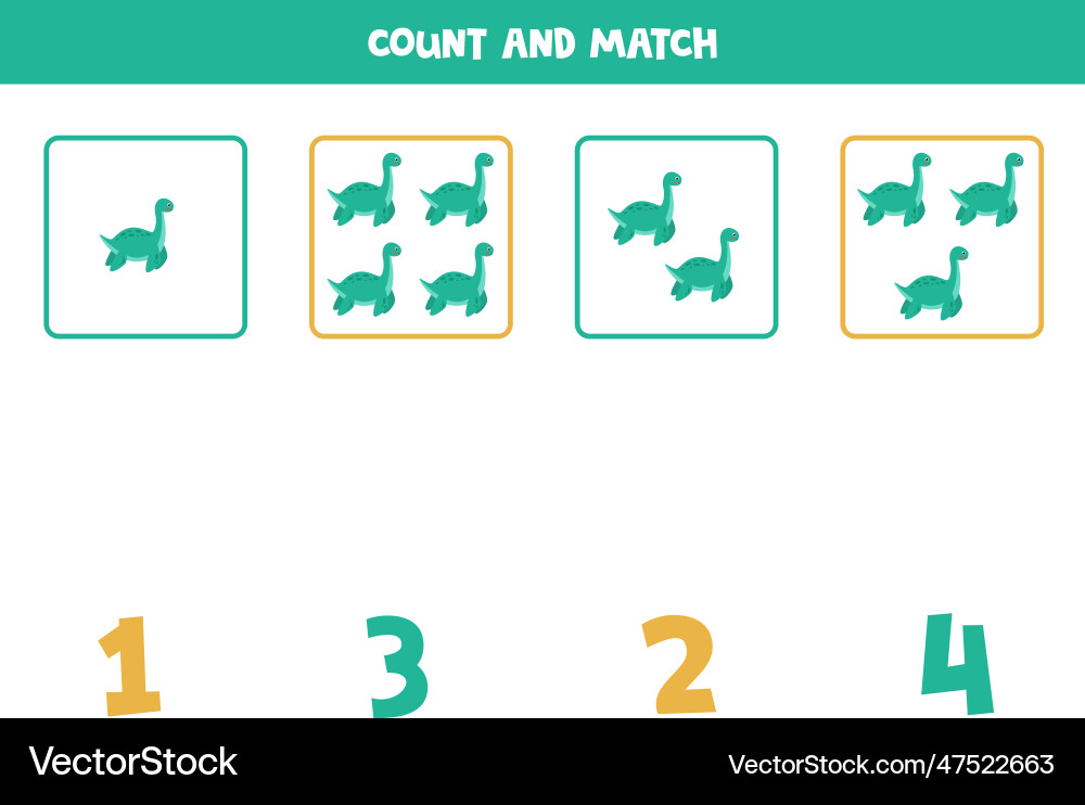 Counting game for kids count all plesiosaurus Vector Image