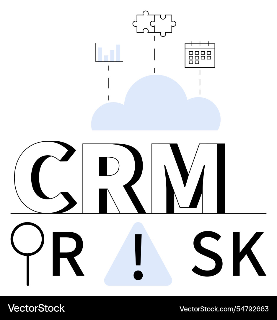 Crm risk management concept with cloud computing Crm risk management concept with cloud computing vector image