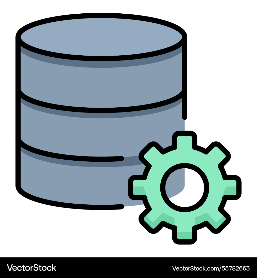 Database configuration color icon Vector Image