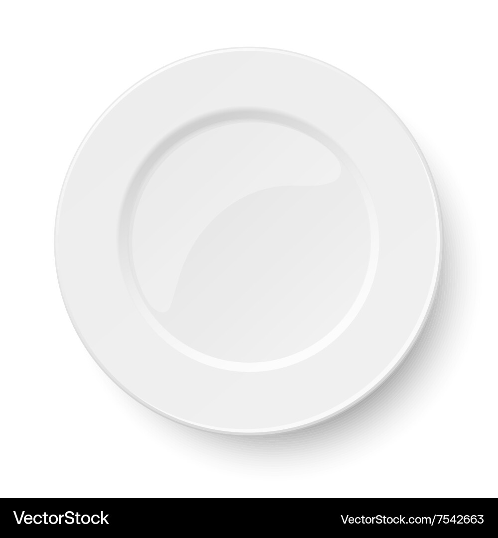 Empty classic white plate isolated Vector Image