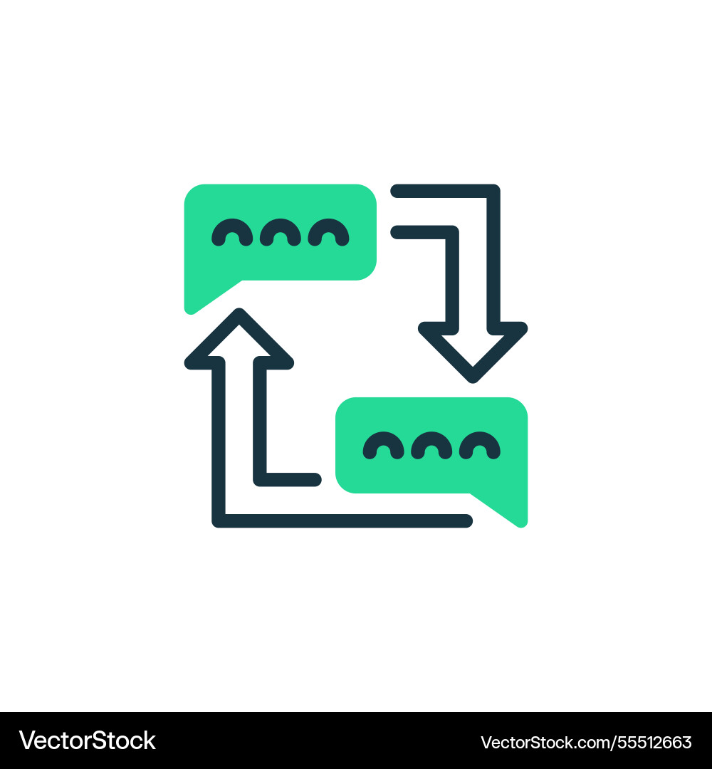 Feedback loop two tone color icon linear style Feedback loop two tone color icon linear style vector image