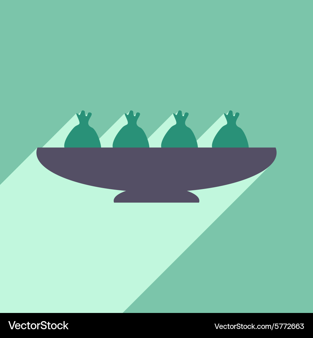 Flat with shadow icon and mobile application meat vector image