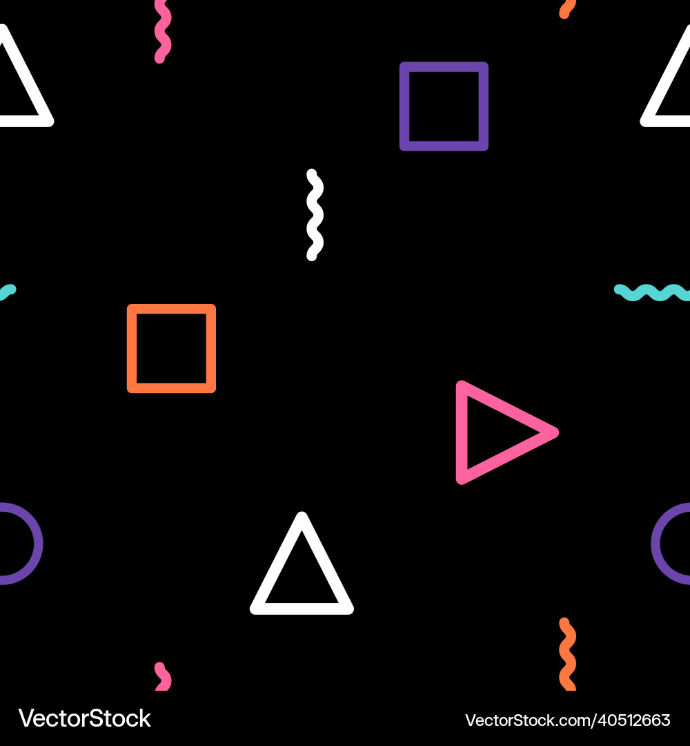 Geometric seamless pattern in thin line Vector Image