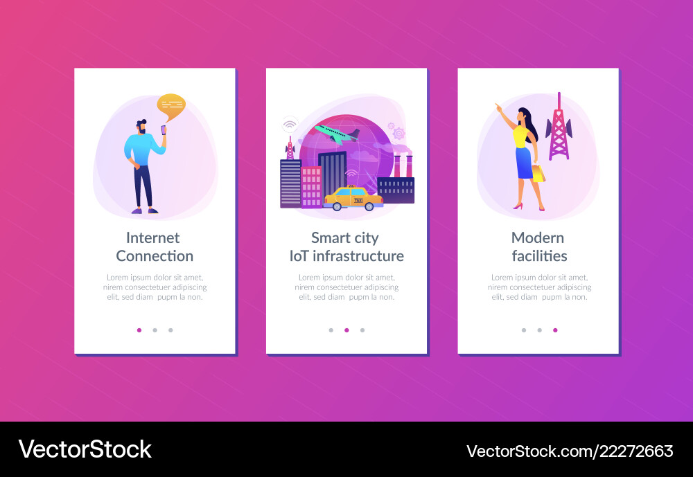 Global internet of things smart city app interface Global internet of things smart city app interface vector image