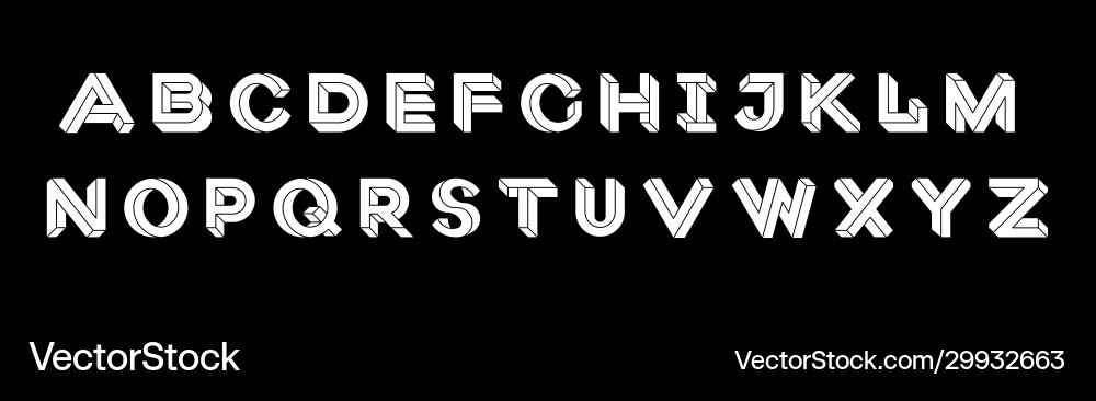 Impossible geometry letters shape font Impossible geometry letters shape font vector image