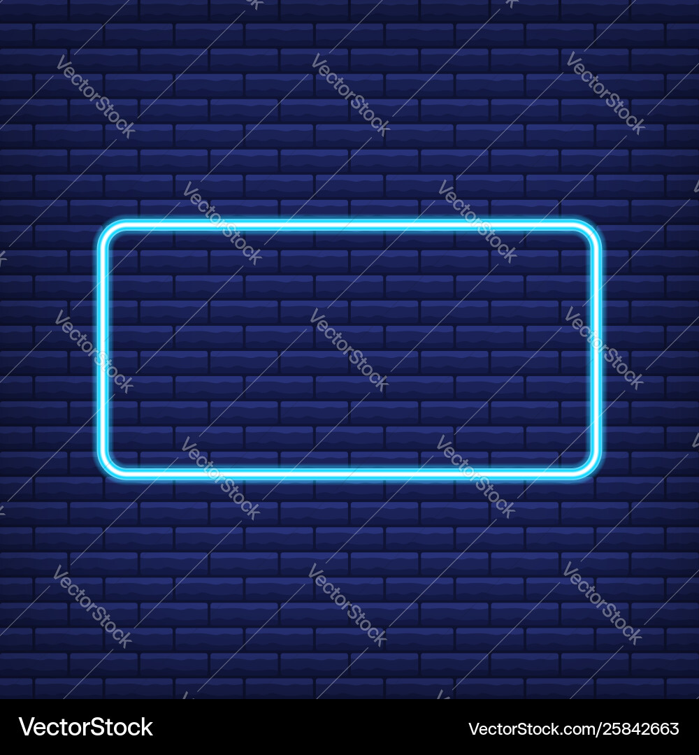 Neon frame in form a square set color Neon frame in form a square set color vector image