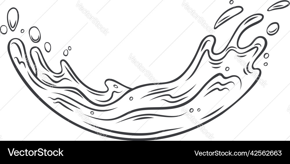 Ocean wave outline Ocean wave outline vector image