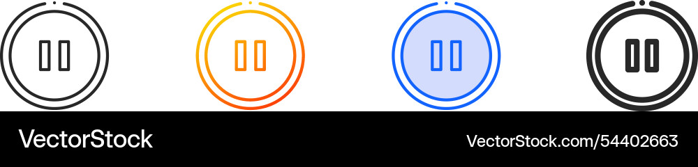 Pause iconthin linear gradient blue stroke Pause iconthin linear gradient blue stroke vector image