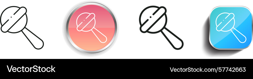 Rattle icon thin linear regular and button style Rattle icon thin linear regular and button style vector image