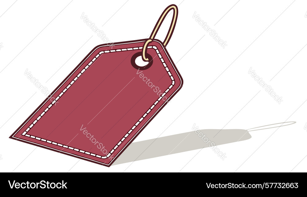 Simple red blank tag with shadow design Vector Image