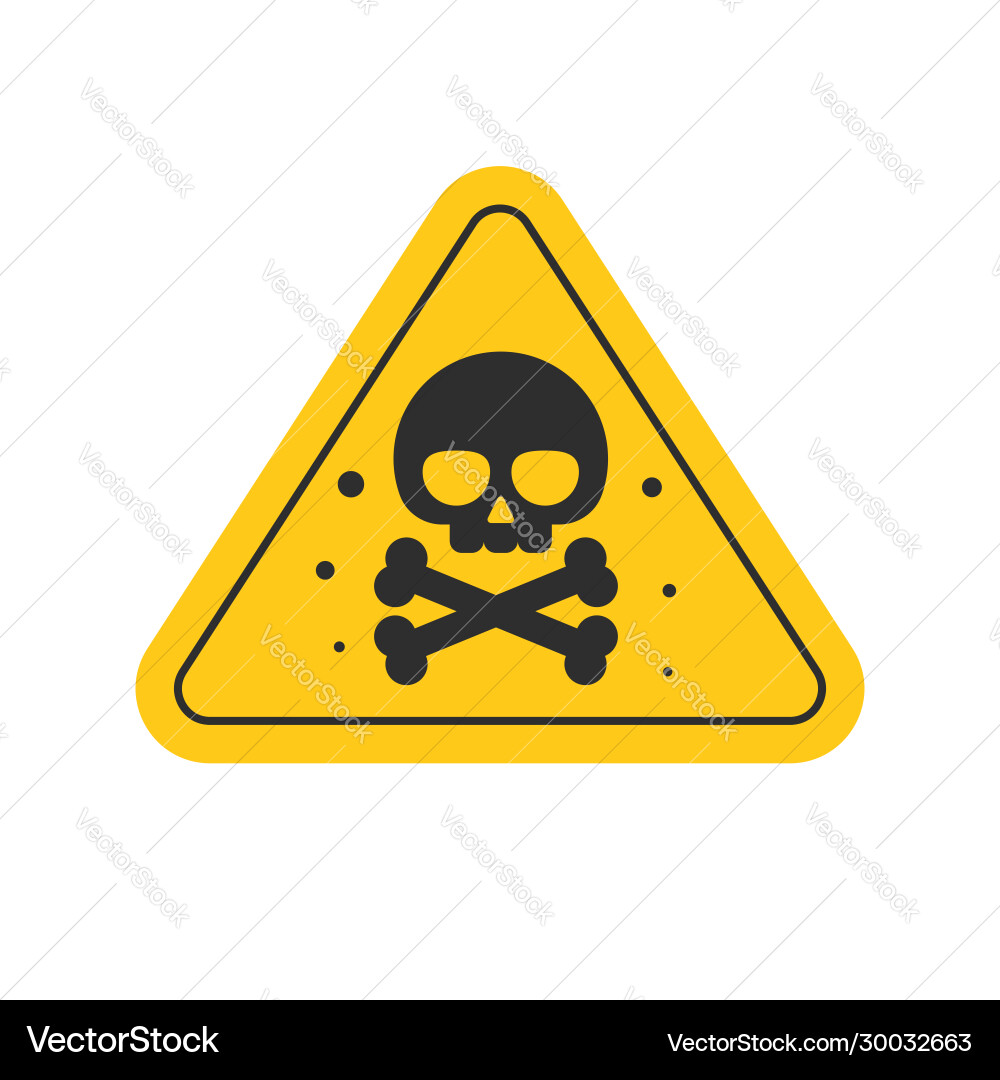 Toxic hazard risk sign or chemical danger triangle vector image