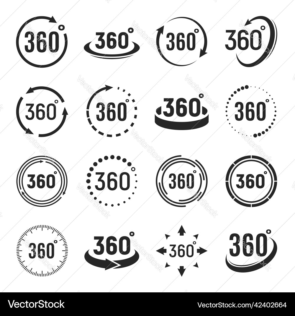 360 Degree Rotation Icons vector image
