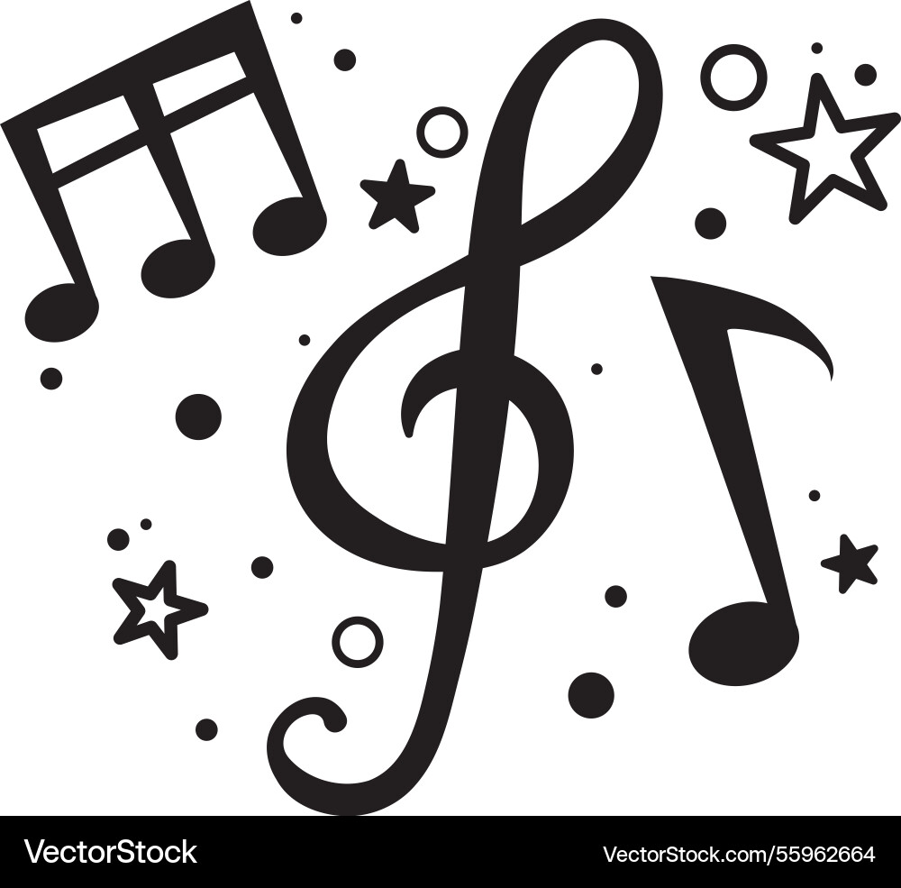 Art of notes stars and abstract elements Vector Image