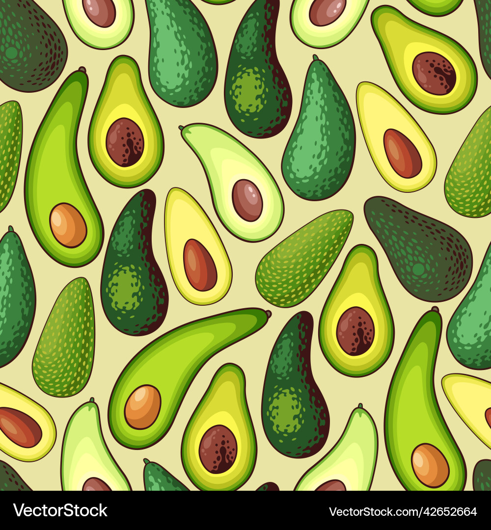 Avocado Pattern - Seamless Texture vector image