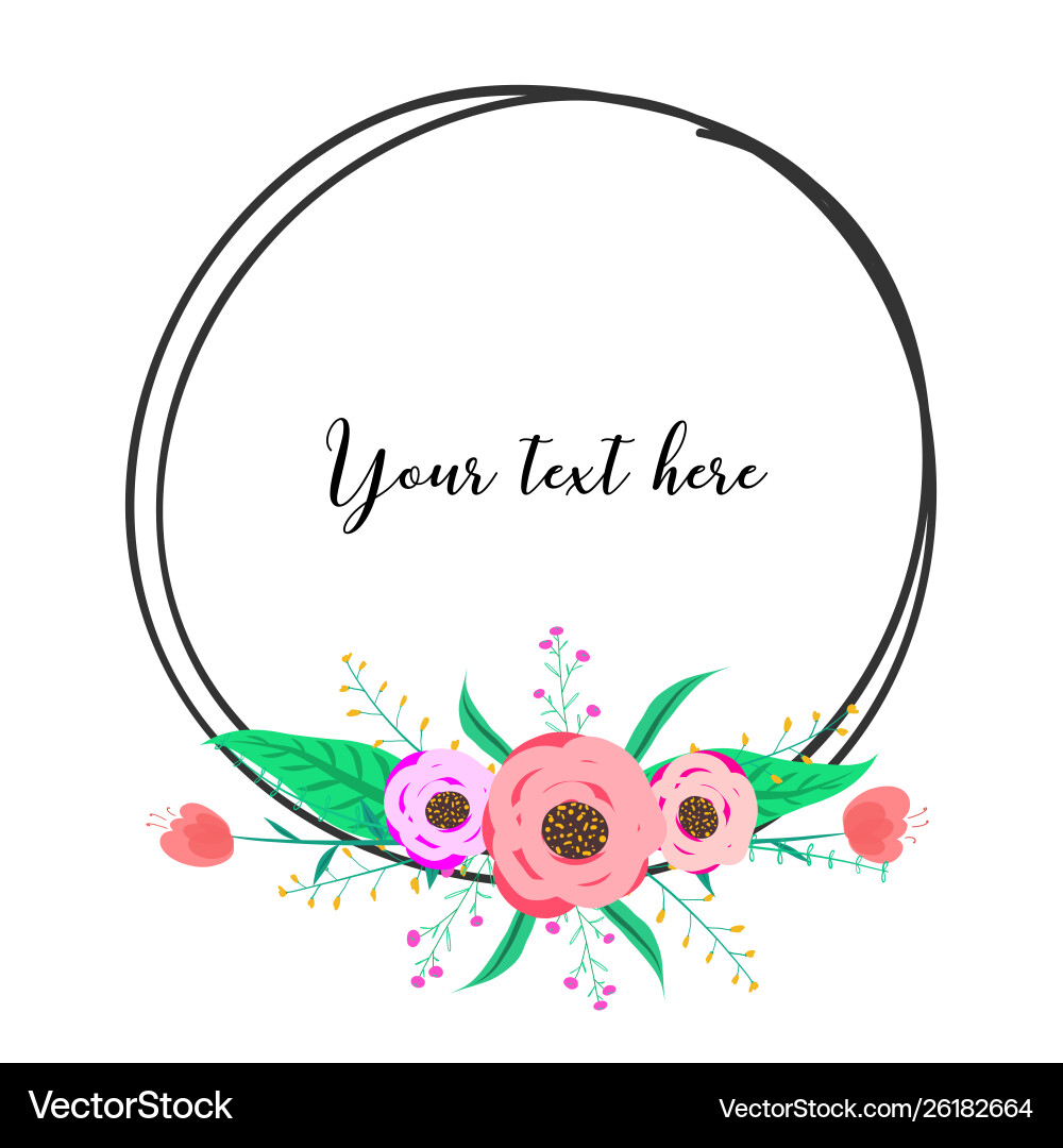 Beautiful round frames with flower for decoration Beautiful round frames with flower for decoration Vector Image