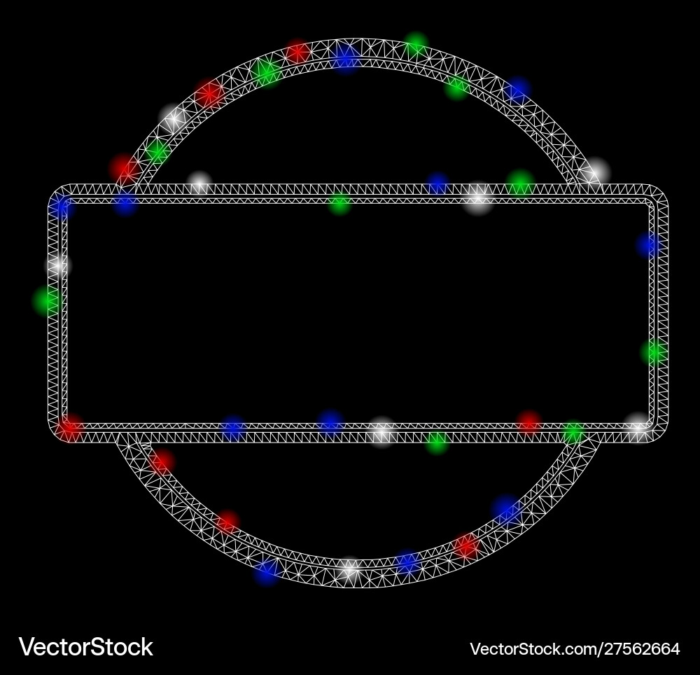 Bright mesh network double round and rectangle Vector Image