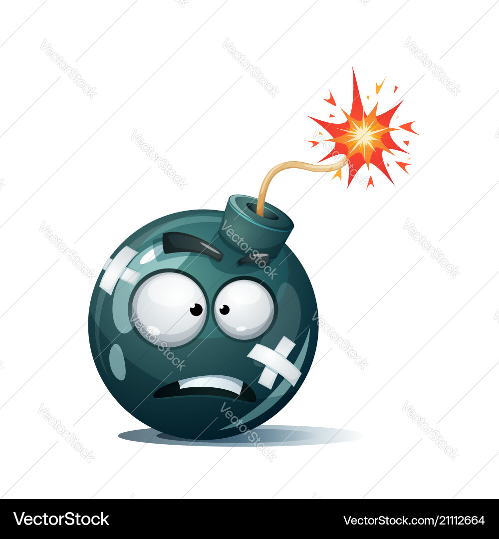 Cartoon Bombe Sicherung böse Funkenzahn Ikone krank Cartoon Bombe Sicherung böse Funkenzahn Ikone krank vektorbild