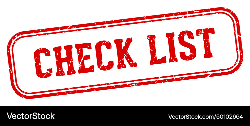 Check list stamp rectangular Vector Image