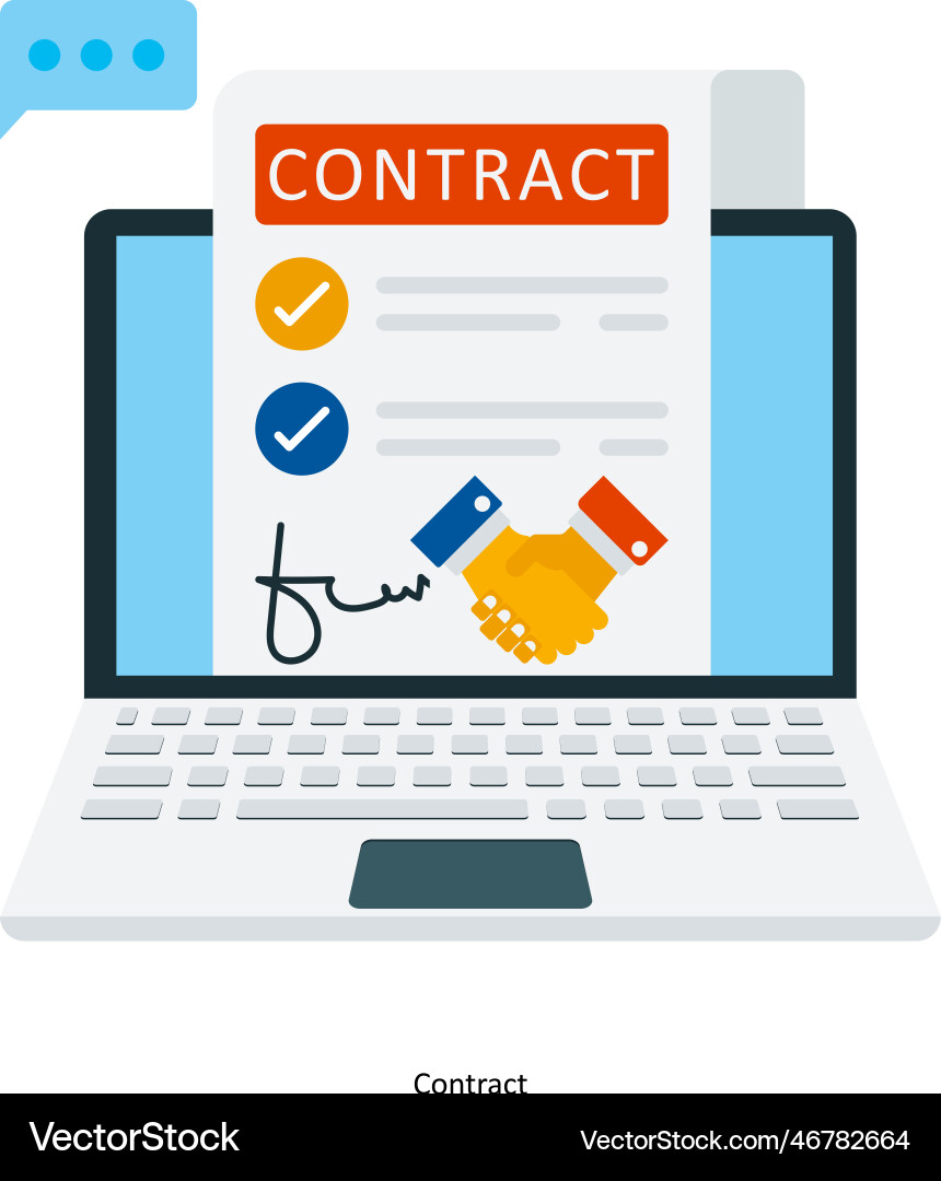 Contract fill outline icons simple stock i Vector Image