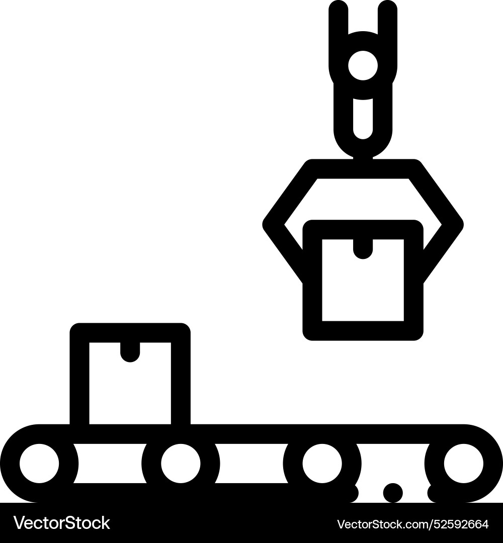 Conveyor icon thin linear style design isolated Conveyor icon thin linear style design isolated vector image