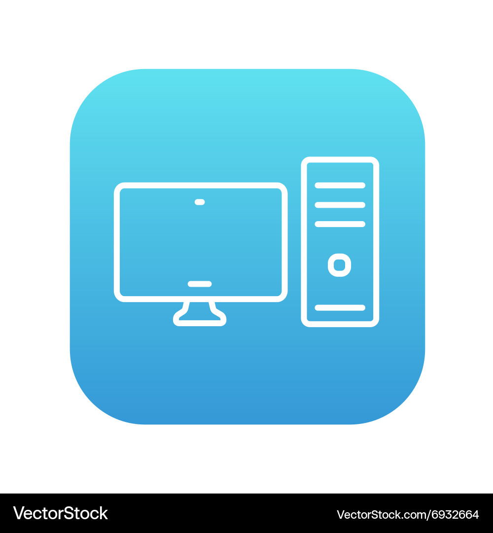 Cpu and monitor line icon vector image