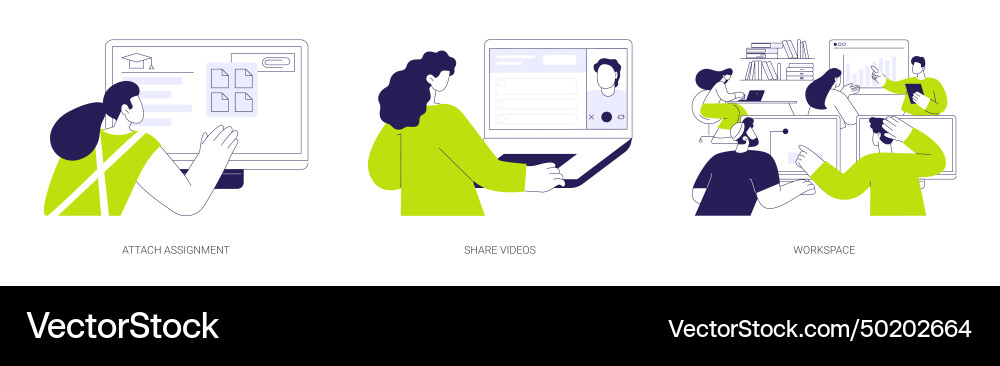 E-learning platform features abstract concept vector image