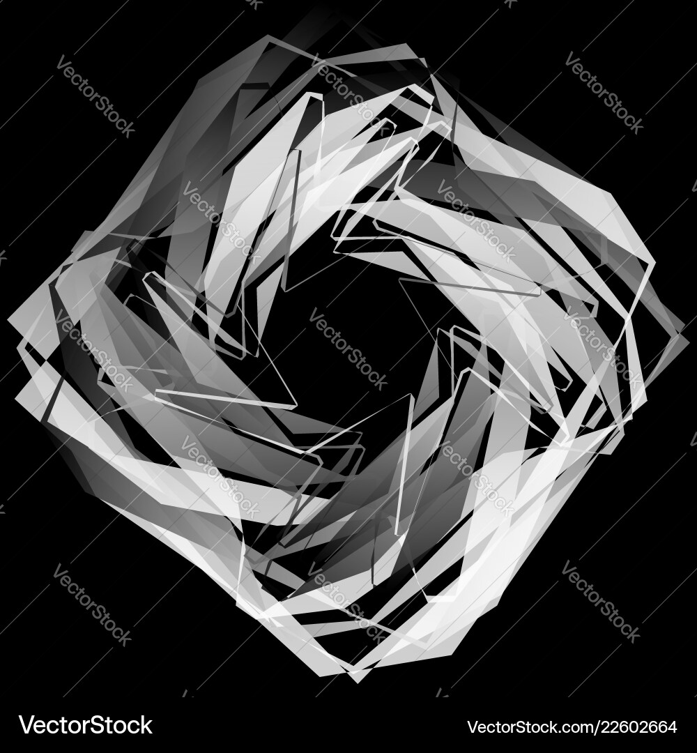 Edgy angular monochrome geometric element Edgy angular monochrome geometric element vector image