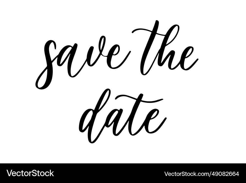Elegant Calligraphic Save the Date vector image