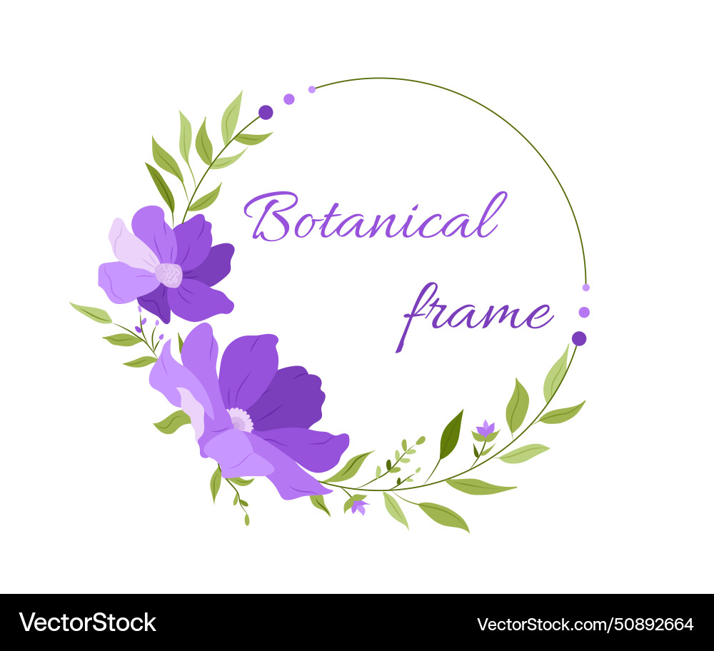 Flowers circle frame Royalty Free Vector Image