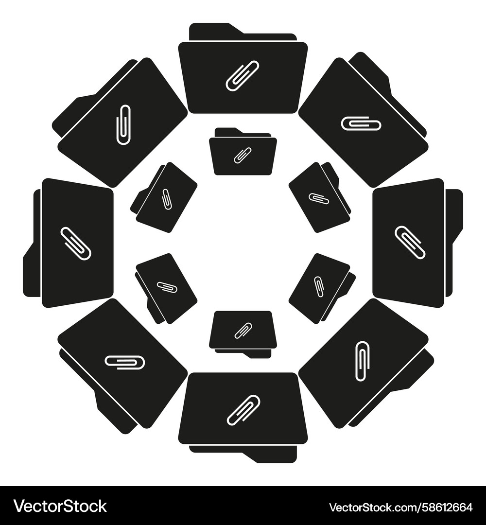 Folder icon circle document storage pattern Vector Image