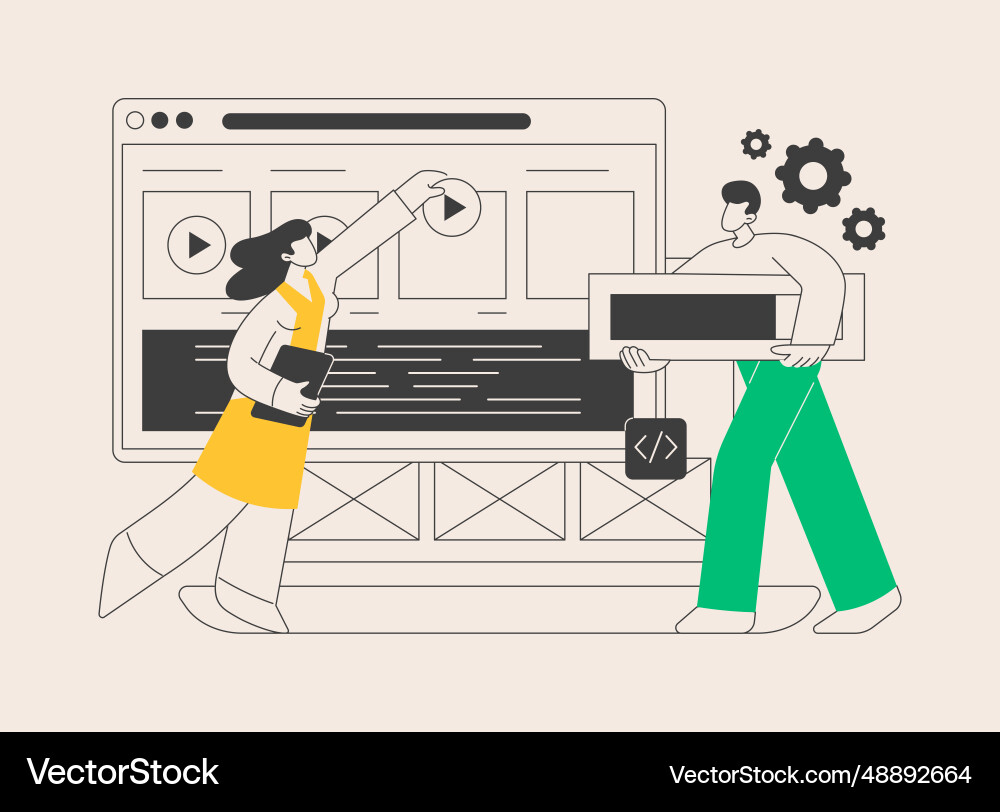 Landing page creation abstract concept Landing page creation abstract concept vector image