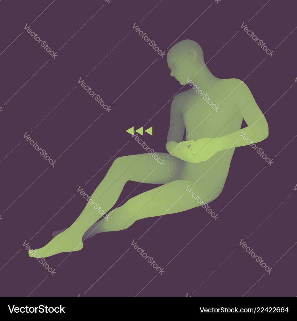 Man in a thinker pose 3d model of Man in a thinker pose 3d model of vector image